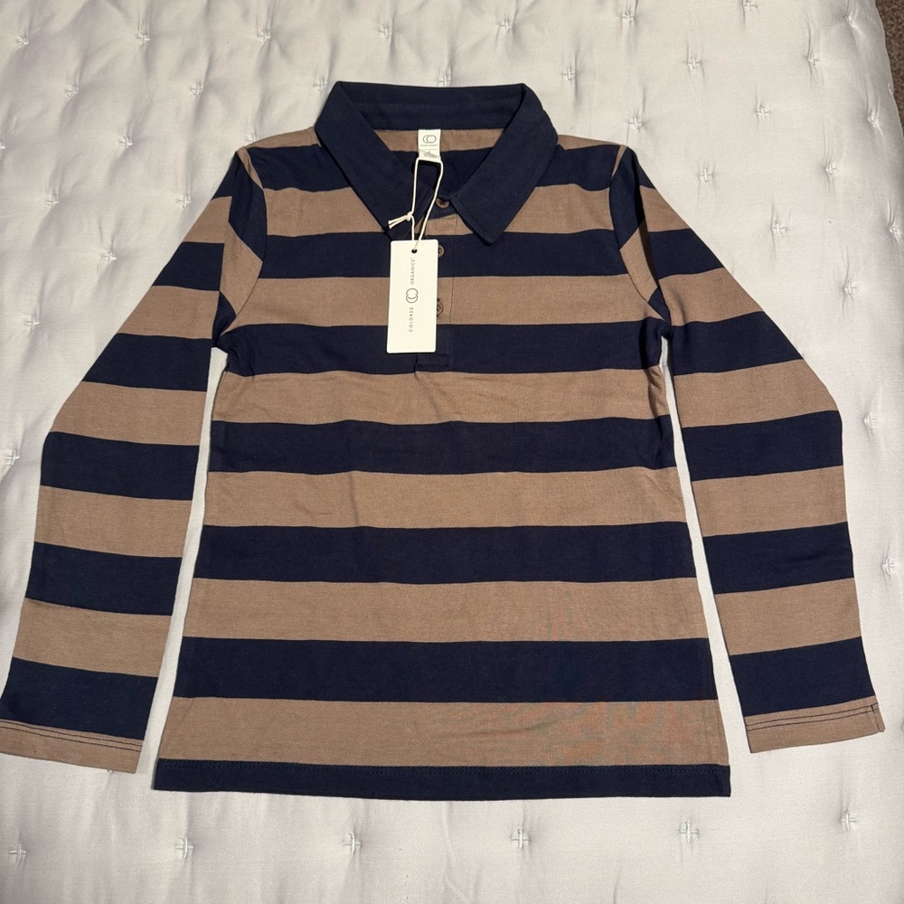 Colored Organics Doyle Long Sleeve Collared Top